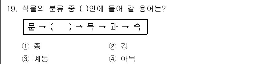 유기농업기능사 2016년 19번 - 정답은 3번 "계통"입니다. 식물의 분류는 일반적으로 계통 분류에 따라 ... 에 관한 핵심 기출문제