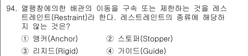 에너지관리기사 2016년 94번 - 정답은 2번 스토퍼(Stopper)입니다. 스토퍼는 물체의 이동을 막는 ... 에 관한 핵심 기출문제