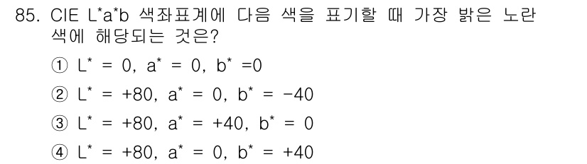 컬러리스트기사 2017년 85번 - 해당 자격증의 핵심 개념을 묻는 객관식 문제