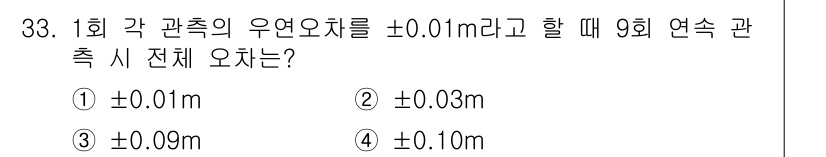 측량기능사 2016년 33번 - 해당 자격증의 핵심 개념을 묻는 객관식 문제