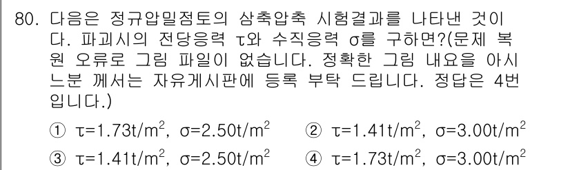 건설재료시험기사 2016년 81번 - 해당 자격증의 핵심 개념을 묻는 객관식 문제