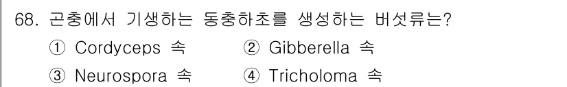 식품산업기사(구) 2017년 68번 - 정답은 5번, Tricholoma 속입니다. Tricholoma 속의 균... 에 관한 핵심 기출문제