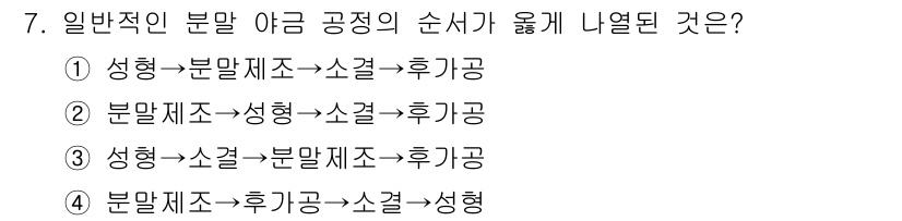 금속재료산업기사 2018년 7번 - 해당 자격증의 핵심 개념을 묻는 객관식 문제