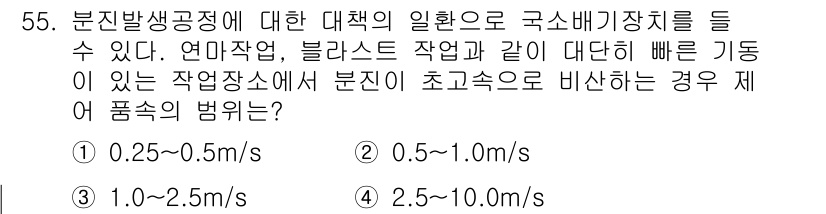 산업위생관리산업기사 2016년 55번 - 해당 자격증의 핵심 개념을 묻는 객관식 문제