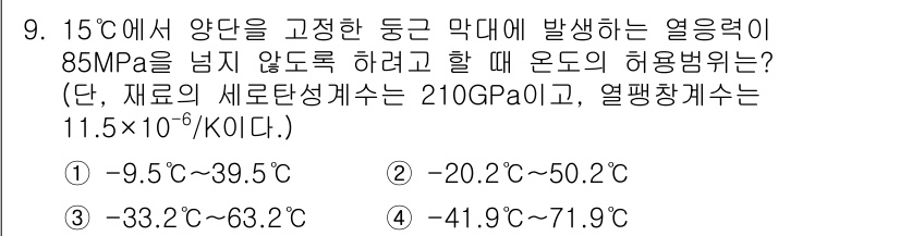 건설기계설비기사 2016년 9번 - 주어진 문제에서 열용량을 계산하기 위해 열적계수와 온도 변화에 따른 에너... 에 관한 핵심 기출문제