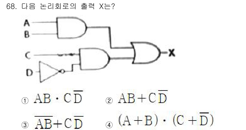 생산자동화산업기사 2017년 68번 - 논리 회로에서 NOT, AND, OR 게이트의 조합을 분석해야 합니다. ... 에 관한 핵심 기출문제