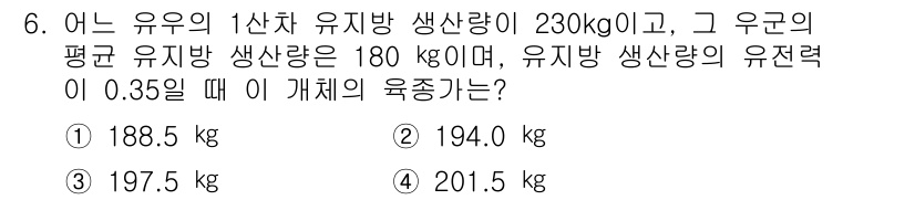 축산기사 2016년 6번 - 해당 자격증의 핵심 개념을 묻는 객관식 문제