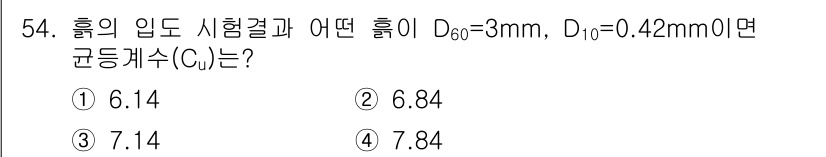 건설재료시험기능사 2015년 54번 - 해당 자격증의 핵심 개념을 묻는 객관식 문제