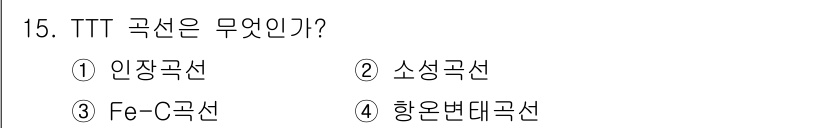 초음파비파괴검사기사 2017년 15번 - TTT 곡선(시간-온도-변형 곡선)은 소성 변형이 발생하는 온도와 시간을... 에 관한 핵심 기출문제