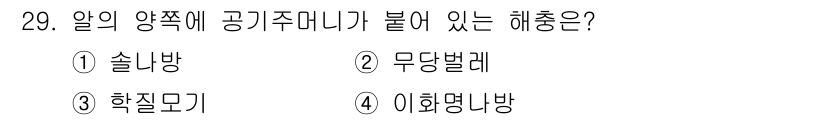 식물보호산업기사 2016년 29번 - 정답은 4번 '이화명나방'입니다. 이화명나방은 알의 양쪽에 공기주머니가 ... 에 관한 핵심 기출문제
