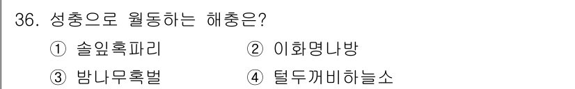 식물보호산업기사 2017년 36번 - . 솔잎혹파리

해설: 솔잎혹파리는 주로 솔잎에 기생하여 혹을 형성하며,... 에 관한 핵심 기출문제