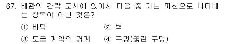 컴퓨터응용가공산업기사 2018년 67번 - 정답은 2번 '벽'입니다. 배관의 관략 도시에서 패션으로 나타내는 항목은... 에 관한 핵심 기출문제