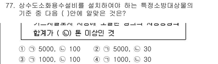 소방설비산업기사(기계) 2018년 77번 - 해당 자격증의 핵심 개념을 묻는 객관식 문제