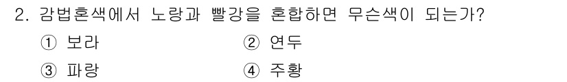 시각디자인산업기사 2017년 2번 - 해당 자격증의 핵심 개념을 묻는 객관식 문제