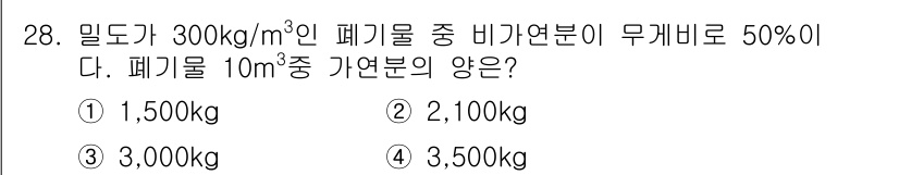 폐기물처리산업기사 2015년 28번 - 해당 자격증의 핵심 개념을 묻는 객관식 문제