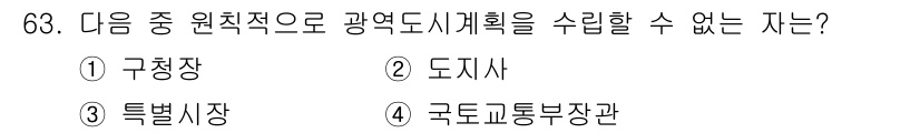교통기사 2017년 63번 - . 구청장  
구청장은 주민의 생활과 관련된 조례나 정책을 추진하는 역할... 에 관한 핵심 기출문제