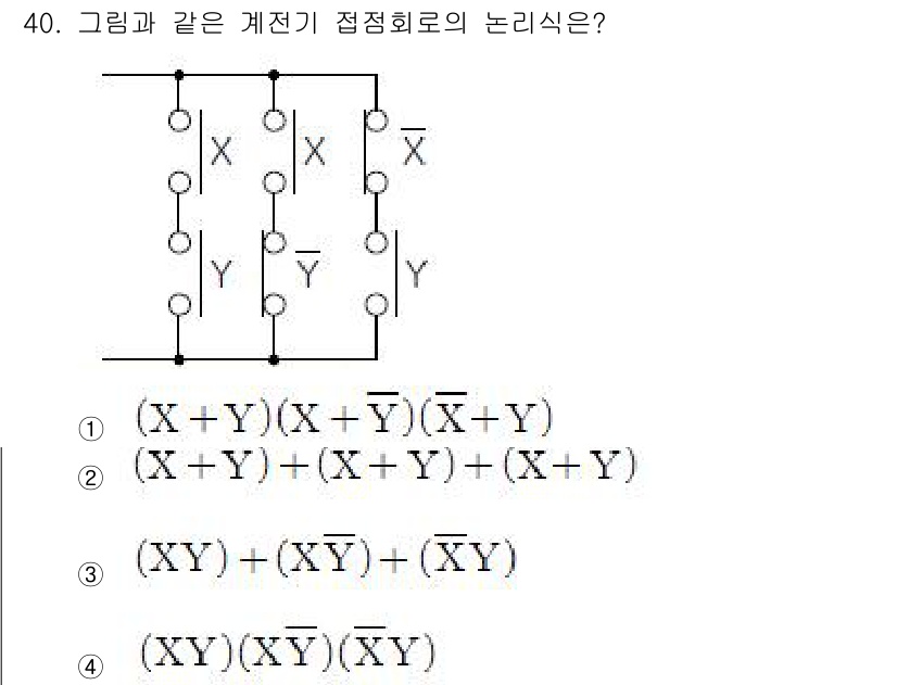 소방설비기사(전기분야) 2018년 41번 - 정답은 ①입니다. 주어진 회로는 OR 게이트와 AND 게이트의 조합으로 ... 에 관한 핵심 기출문제