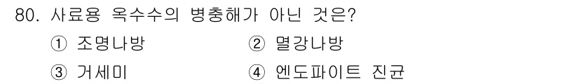 축산산업기사 2016년 80번 - 정답은 4. 엔도파이트 진균입니다. 엔도파이트는 식물 내부에 기생하지만,... 에 관한 핵심 기출문제