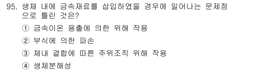 의공기사 2015년 95번 - 해당 자격증의 핵심 개념을 묻는 객관식 문제