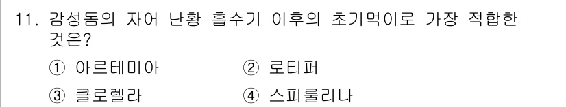 수산양식기사 2016년 11번 - 감성돔의 자어 난황 흡수 이후 초기 먹이로는 로디피가 가장 적합합니다. ... 에 관한 핵심 기출문제