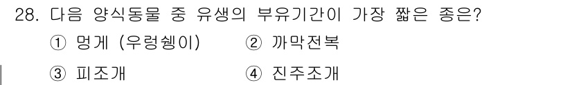 수산양식기사 2016년 28번 - . 진주조개  
진주조개의 생유기물 부유기간은 짧아 빠르게 성장할 수 있... 에 관한 핵심 기출문제