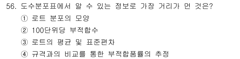 가스기능장 2015년 56번 - 정답은 ② 100도 위당 부직합수입니다. 도수분포표는 데이터의 분포를 시... 에 관한 핵심 기출문제