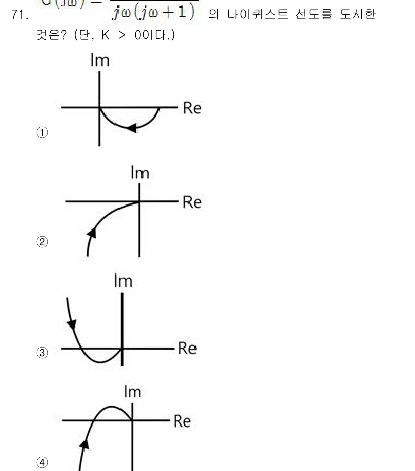 전기공사기사 2018년 71번 - 주어진 함수 \( G(s) = \frac{1}{s(s + 1)} \)의 ... 에 관한 핵심 기출문제