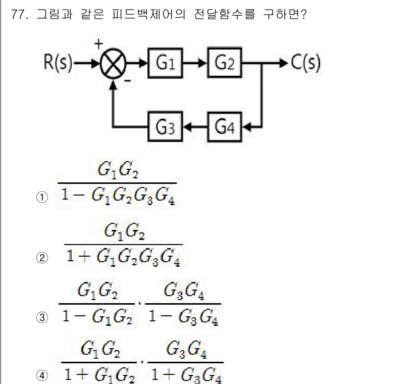 전기공사기사 2018년 77번 - 주어진 회로의 피드백 경로를 고려하면, 전송함수를 구하기 위해서는 피드백... 에 관한 핵심 기출문제
