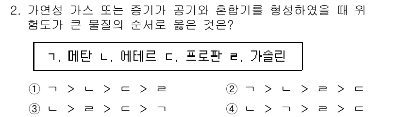소방시설관리사 2015년 2번 - 정답은 3번(프로판, 가솔린)입니다. 가연성 가스는 공기와 혼합될 때 폭... 에 관한 핵심 기출문제