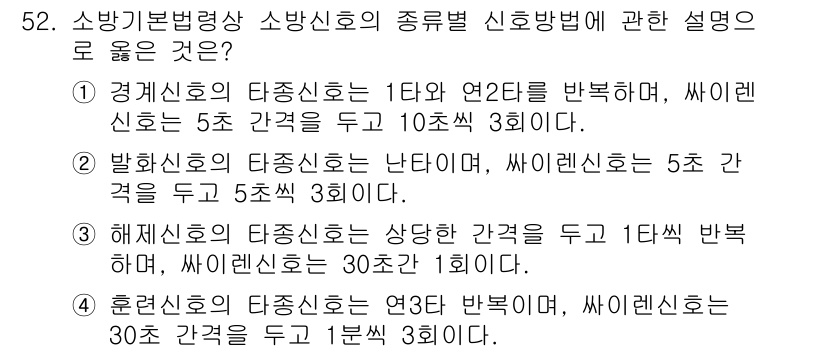 소방시설관리사 2016년 52번 - . 

소방시설의 종류별 신호 방법은 각 기기별로 정해진 규칙을 따라야 ... 에 관한 핵심 기출문제