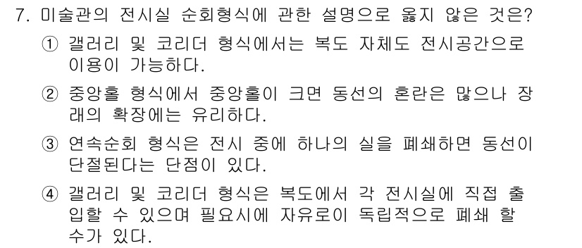 실내건축기사 2018년 7번 - 해당 자격증의 핵심 개념을 묻는 객관식 문제
