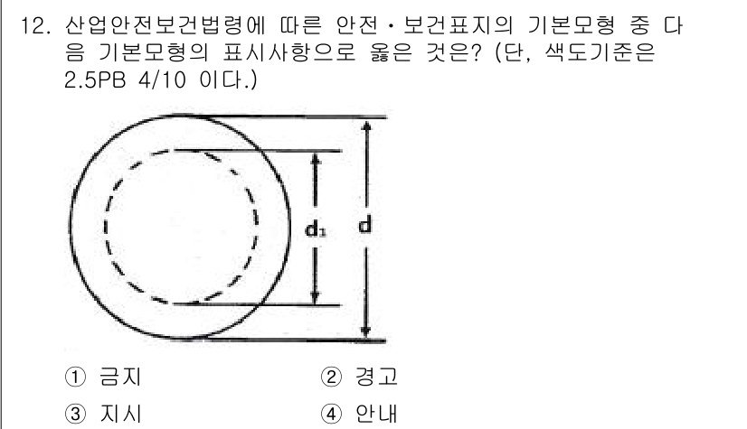 건설안전기사 2018년 12번 - . 

이유: 산업안전보건법령에 따른 안전·보건표지의 기본 모형에서는 경... 에 관한 핵심 기출문제