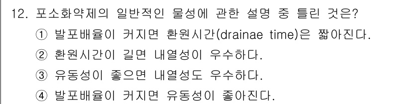 위험물기능장 2015년 12번 - 해당 자격증의 핵심 개념을 묻는 객관식 문제