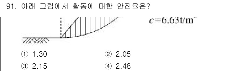 토목기사 2018년 91번 - 안전율은 구조물의 저항력과 외부하중의 비율로 나타내어지며, 그래프에서 나... 에 관한 핵심 기출문제