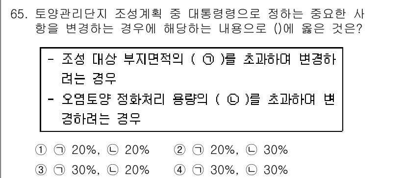토양환경기사 2018년 65번 - 조성 대상이 부재면을 초과하여 변화하는 경우, 토양의 양분 균형 및 생태... 에 관한 핵심 기출문제