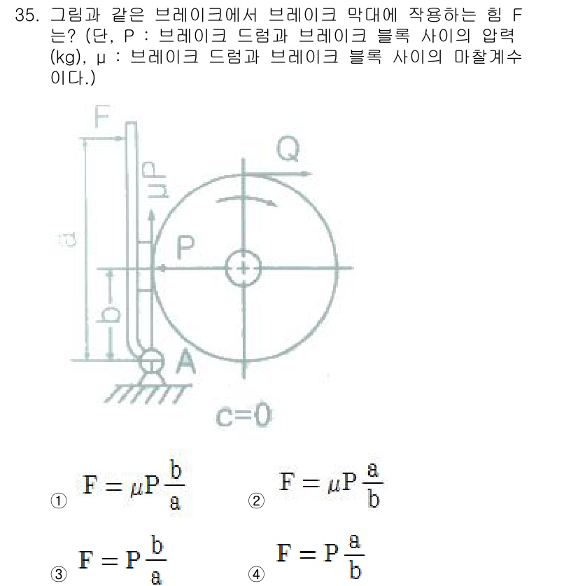 승강기산업기사 2018년 35번 - 브레이크는 회전하는 물체의 운동 에너지를 감소시키기 위해 마찰력을 이용한... 에 관한 핵심 기출문제