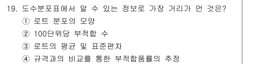 자동차정비기능장 2015년 19번 - . 100단위당 부적합 수

도수분포표는 데이터의 분포를 보여주는 표로,... 에 관한 핵심 기출문제