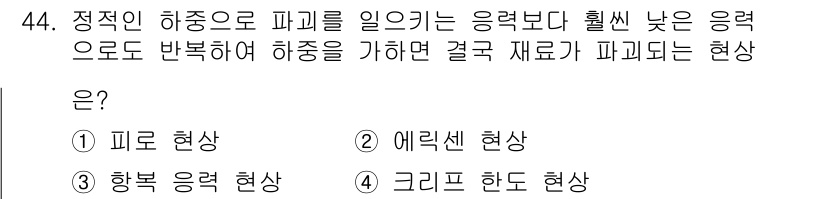 사출(프레스)금형설계기사 2017년 44번 - 해당 자격증의 핵심 개념을 묻는 객관식 문제