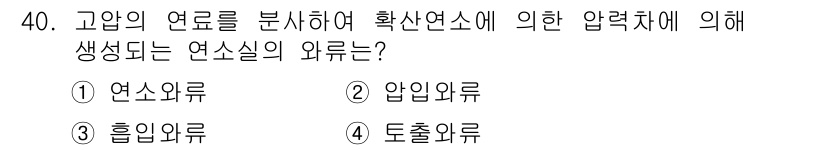 건설기계정비산업기사 2016년 40번 - . 연소외류

고압의 연료가 압축연소실에서 연소될 때 발생하는 흐름은 연... 에 관한 핵심 기출문제