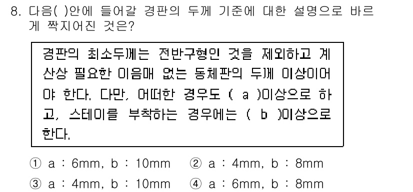 에너지관리산업기사 2018년 8번 - 경판의 최소 두께는 전반적으로 균일하게 유지되어야 하며, 이를 통해 구조... 에 관한 핵심 기출문제