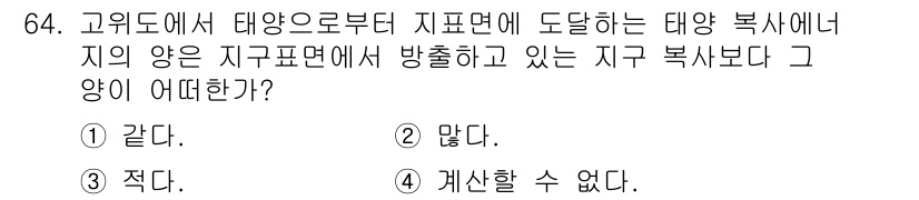 기상기사 2016년 64번 - 해당 자격증의 핵심 개념을 묻는 객관식 문제