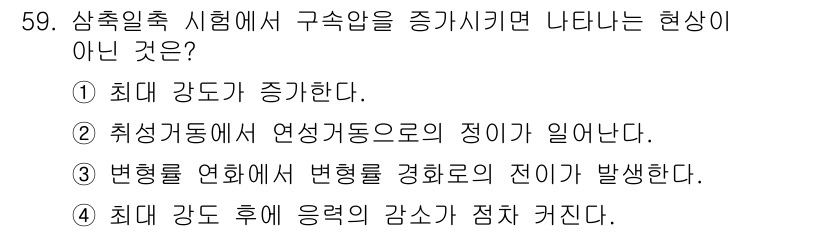 화약류관리기사 2016년 59번 - 변형을 연화하는 변형률의 변화가 복원력에 영향을 주지 않아 변형이 발생하... 에 관한 핵심 기출문제