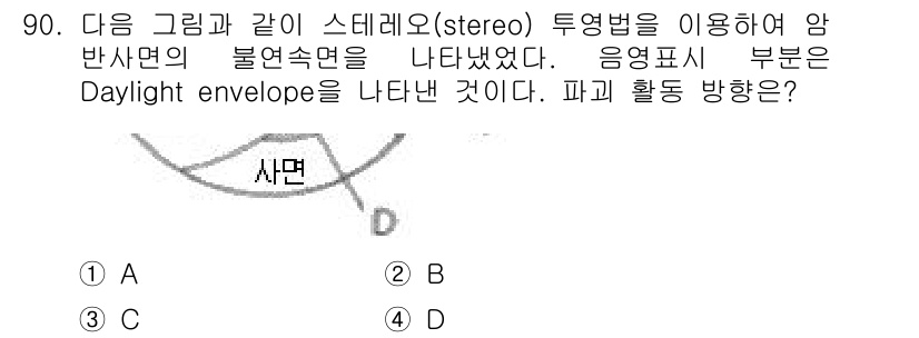 화약류관리기사 2018년 91번 - 정답 3번은 Daylight envelope이 가장 잘 드러나는 방향을 ... 에 관한 핵심 기출문제