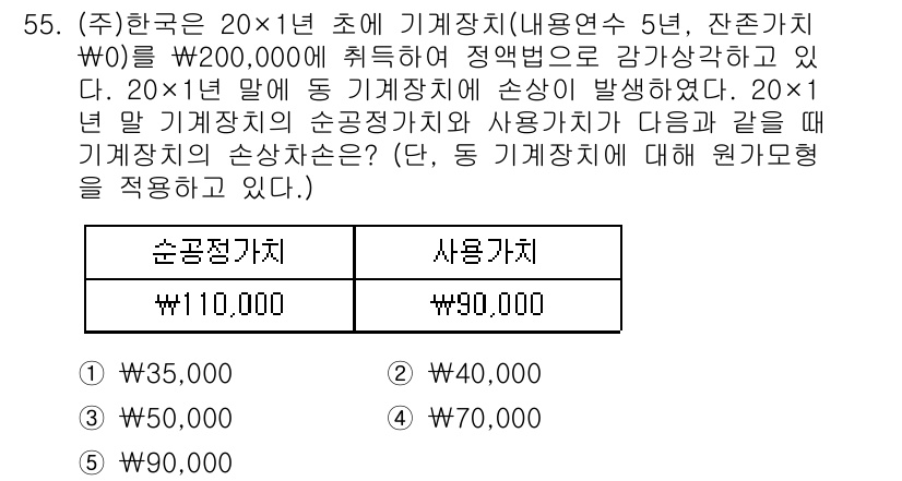 주택관리사보_1차 2016년 55번 - 기계장치의 취득세는 사용가치와 순공사 가치에 따라 다르게 계산됩니다. 해... 에 관한 핵심 기출문제