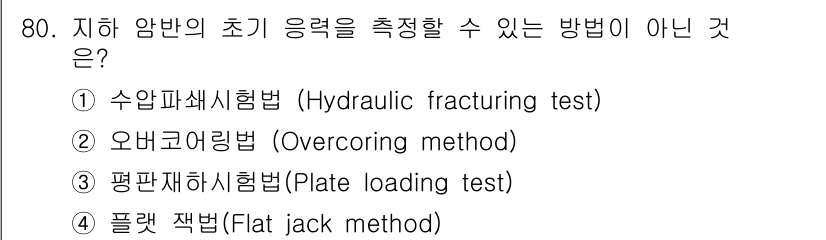 응용지질기사 2016년 80번 - 해당 자격증의 핵심 개념을 묻는 객관식 문제