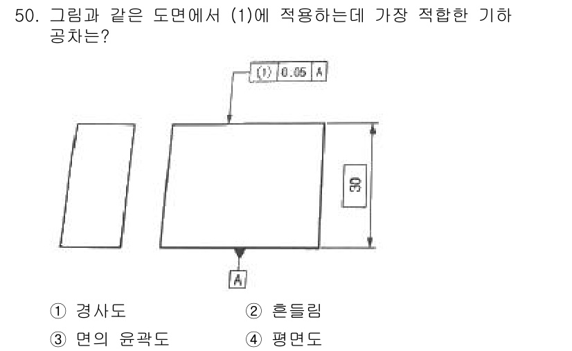정밀측정산업기사 2017년 50번 - . 면의 두께와 형상이 일정한 경우, 평면도는 축 방향에서 발생하는 힘을... 에 관한 핵심 기출문제