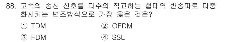 정보처리산업기사 2019년 88번 - . FDM

해설: FDM(Frequency Division Multip... 에 관한 핵심 기출문제