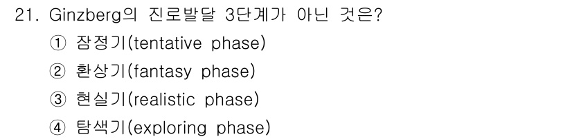 직업상담사_2급 2019년 21번 - 해당 자격증의 핵심 개념을 묻는 객관식 문제