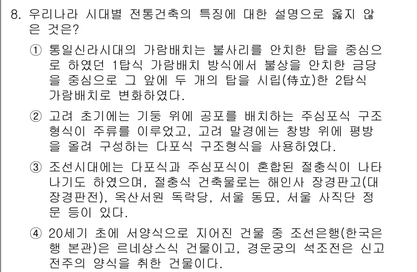 9급_국가직_공무원_건축계획 2018년 8번 - . 전통건축의 수직적 소실선은 비율에 따라 정해진다. 

전통건축에서 수... 에 관한 핵심 기출문제