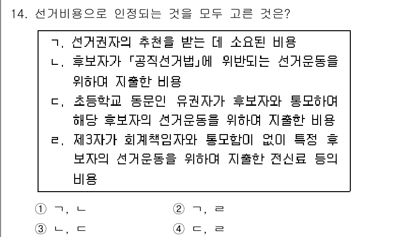 9급_국가직_공무원_공직선거법 2015년 14번 - 제3자가 정치 활동을 위해 거주하는 장소에서 후보자의 선거운동을 지탱하기... 에 관한 핵심 기출문제